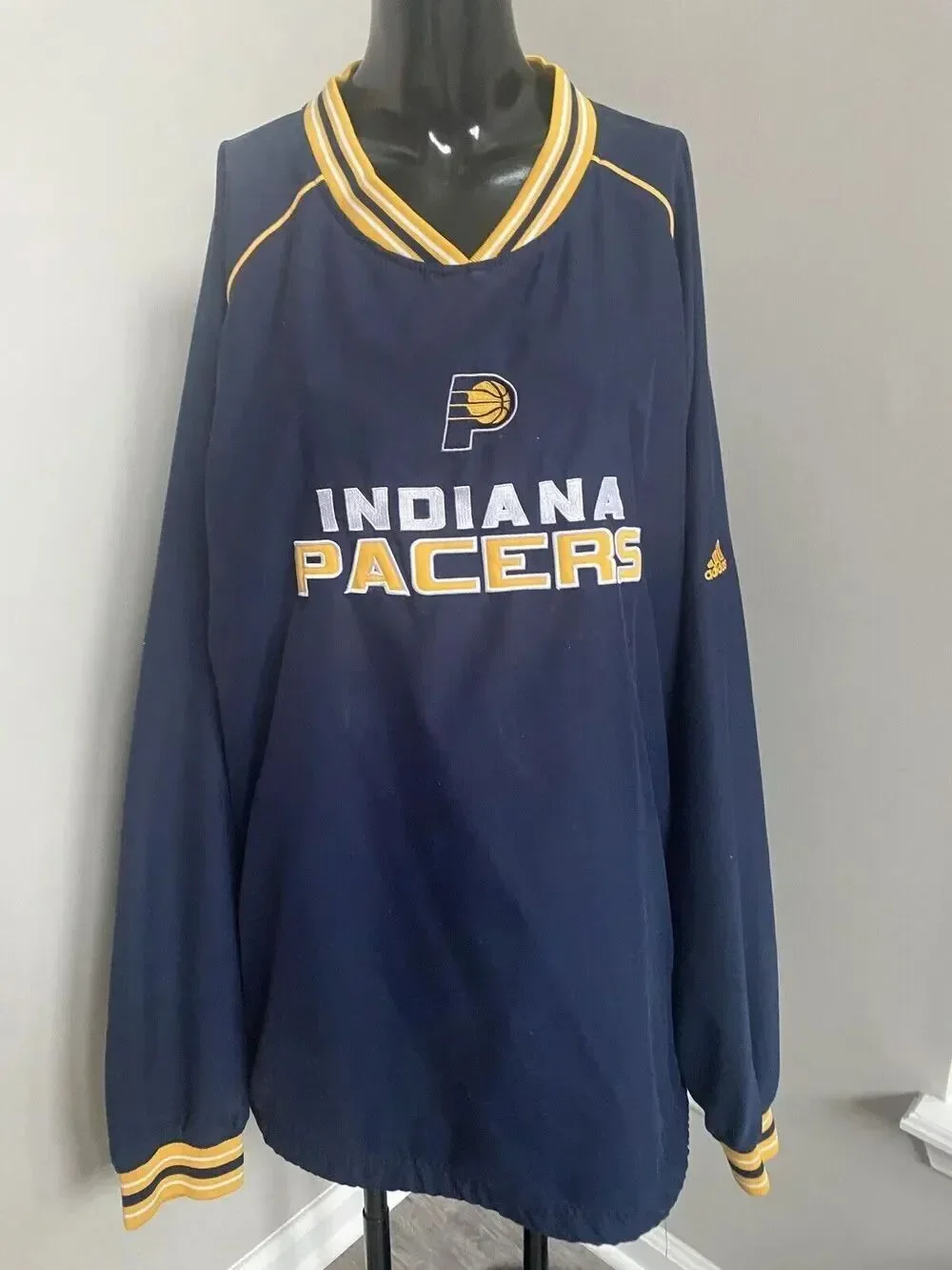 Pro Player adidas Windbreaker Jacket Men's Sz XXL NBA Indiana Pacers Logo Pullov